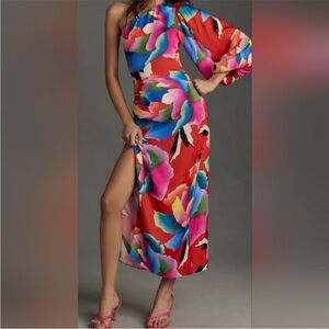 Farm Rio High Slit One Sleeve Dress